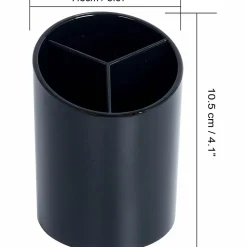 Business Source Large 3-Compartment Plastic Pencil Cup, 3