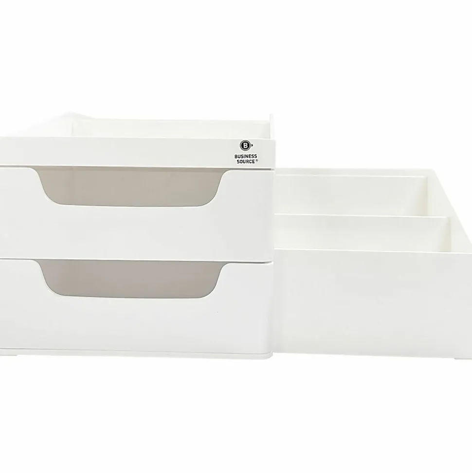 Business Source Multi-Grid Desktop Organizer - 7 Compartment(s) - 2 Drawer(s) - 5.70"x10.70"x 7.60" Depth - 11880