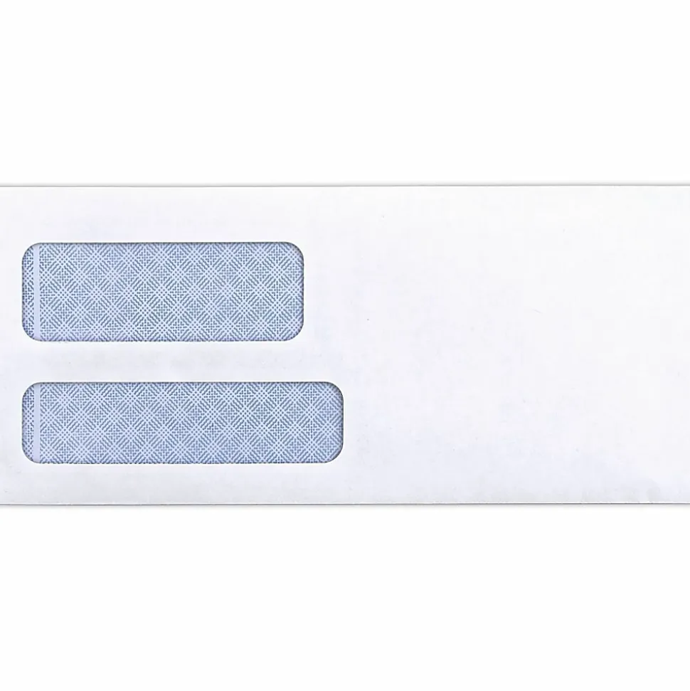 Business Source No. 9 Double Window Invoice Envelopes - Double Window - #9 - 8 7/8" Width x 3 7/8" Length - 24 lb - White - 500 / Box