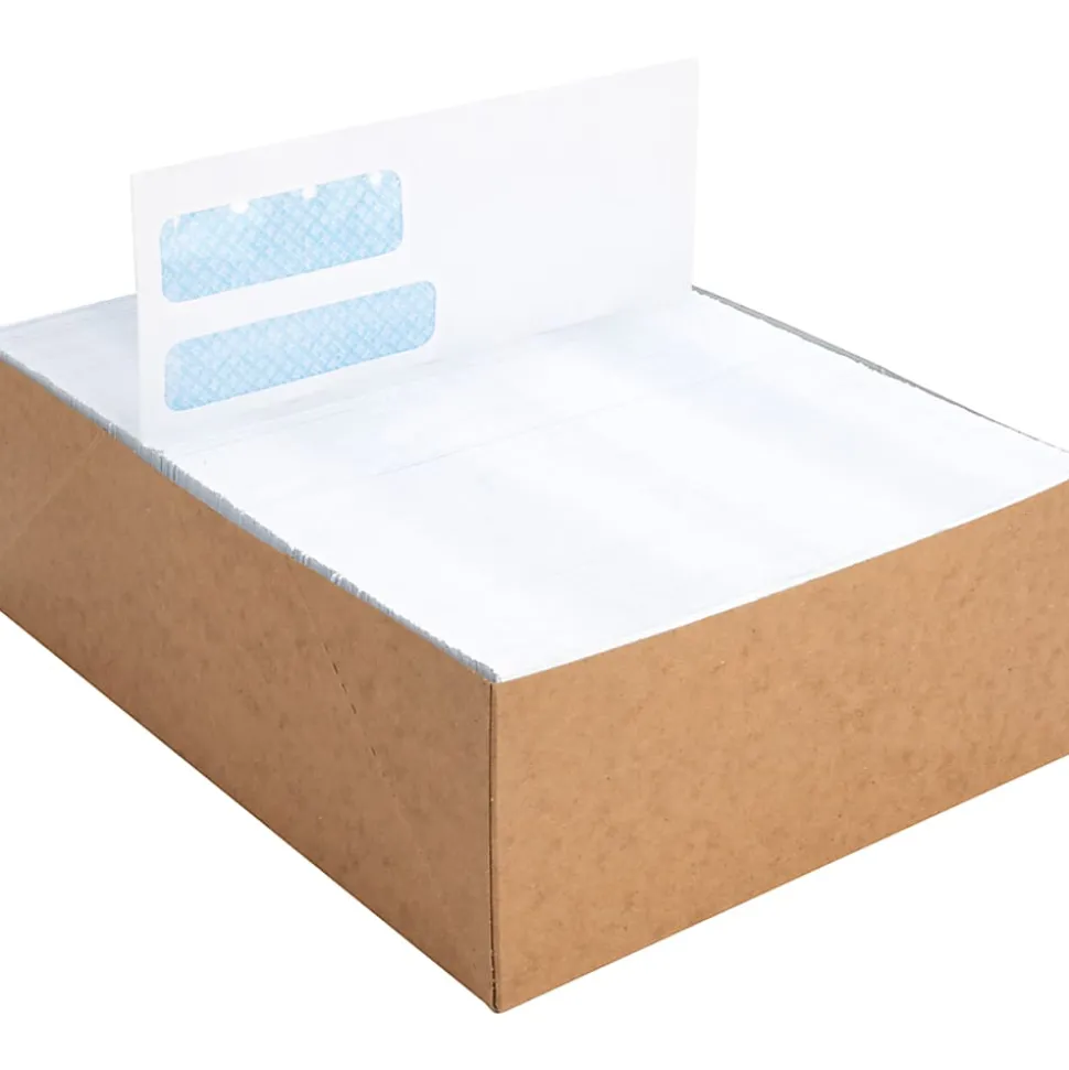 Business Source No. 9 Double Window Invoice Envelopes - Double Window - #9 - 8 7/8" Width x 3 7/8" Length - 24 lb - White - 500 / Box