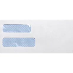 Business Source No. 10 Double-Window Invoice Envelopes - Double Window - #10 - 9 1/2"x 4 1/8" - 24 lb - Gummed - White - Wove - 500 / Box - 36694