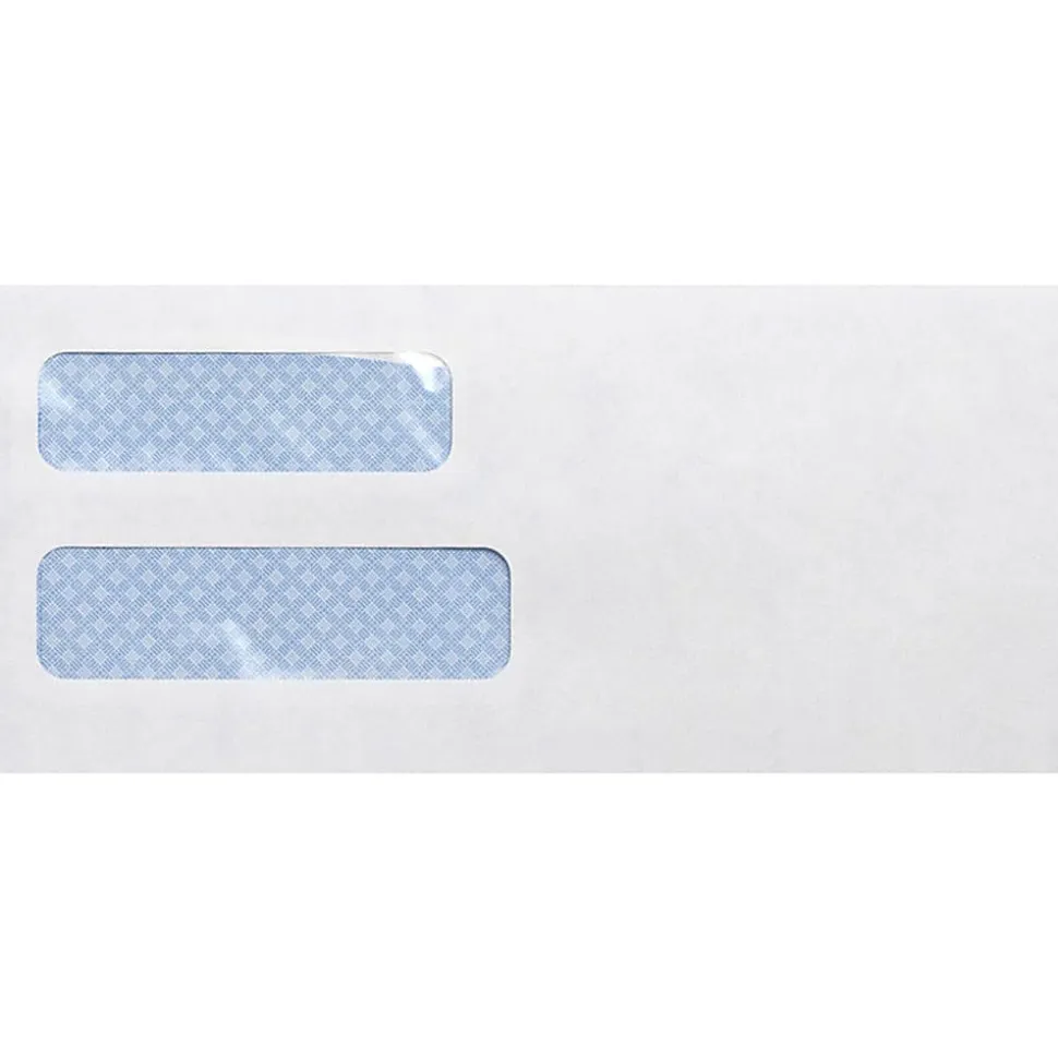 Business Source No. 10 Double-Window Invoice Envelopes - Double Window - #10 - 9 1/2"x 4 1/8" - 24 lb - Gummed - White - Wove - 500 / Box - 36694