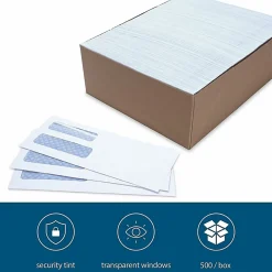 Business Source No. 10 Double-Window Invoice Envelopes - Double Window - #10 - 9 1/2