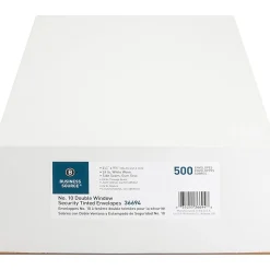 Business Source No. 10 Double-Window Invoice Envelopes - Double Window - #10 - 9 1/2
