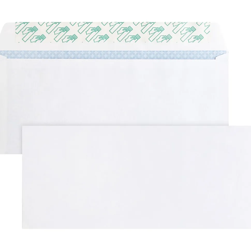 Business Source No. 10 Peel-to-seal Security Envelopes - Business - #10 - 4 1/8"x 9 1/2" - 24 lb - Peel & Seal - White - Wove - 100 / Box - 99714