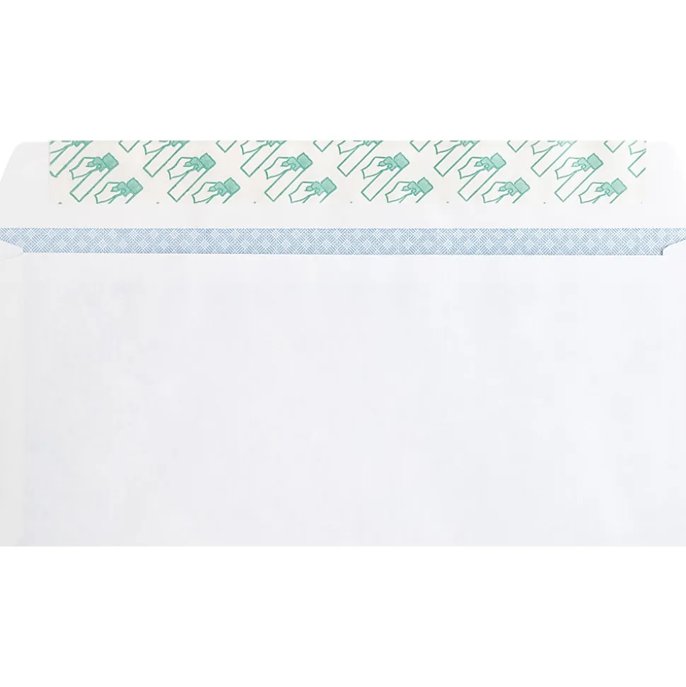 Business Source No. 10 Peel-to-seal Security Envelopes - Business - #10 - 4 1/8"x 9 1/2" - 24 lb - Peel & Seal - White - Wove - 100 / Box - 99714
