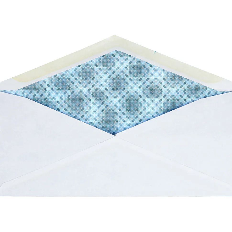 Business Source No.10 Regular Tint Security Envelopes - Security - #10 - 4 1/8" Width x 9 1/2" Length - 24 lb - Gummed - White - Wove - 500 / Box