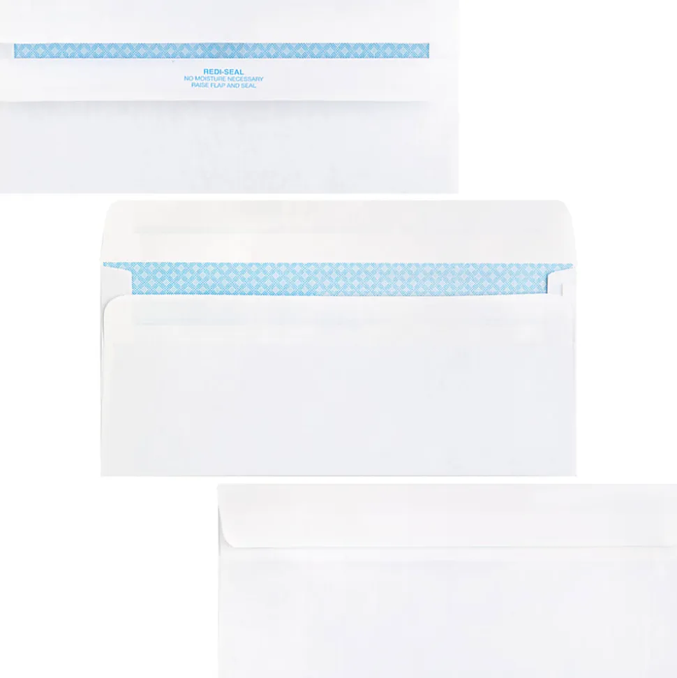 Business Source No.10 Standard Window Invoice Envelopes - Single Window - 9 1/2"x 4 1/2" - 24 lb - Self-sealing - White - Poly - 500 / Box - 42207