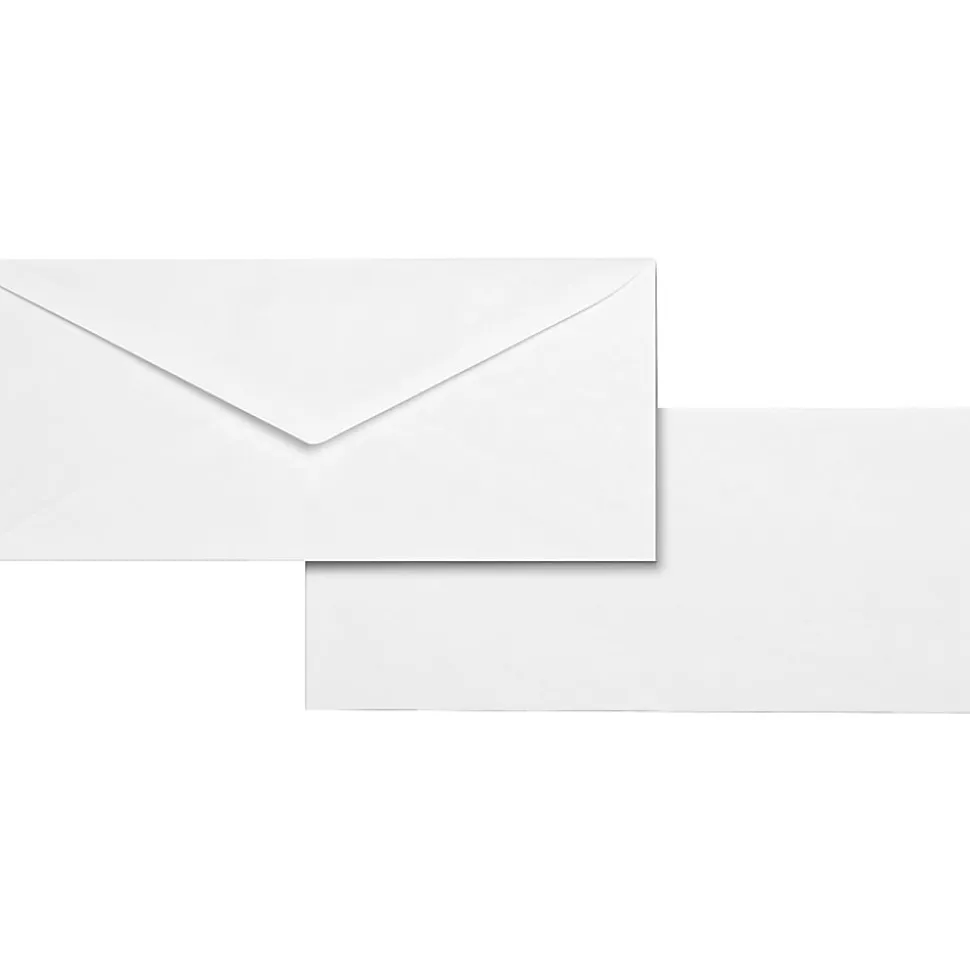 Business Source No. 10 White Wove V-Flap Business Envelopes - Business - #10 - 9 1/2"x 4 1/8" - 24 lb - Gummed - Wove - 500 / Box - White - 04467