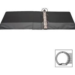 Business Source RounD-Ring View Binder, 2" Ring, 8 1/2" x 11", Black, Pack Of 4