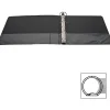 Business Source Round Ring View Binder, 1 1/2" Ring, 8 1/2" x 11", Black, Pack Of 4