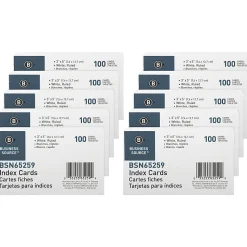 Business Source Ruled White Index Cards - Front Ruling Surface - Ruled - 72 lb Basis Weight - 3" x 5" - White Paper - 1000 / Box