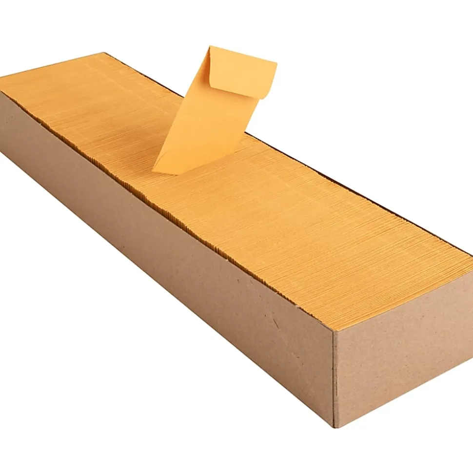 Business Source Small Coin Kraft Envelopes - Coin - #1 - 2 1/4" Width x 3 1/2" Length - 20 lb - Gummed - Brown Kraft - Kraft - 500 / Box