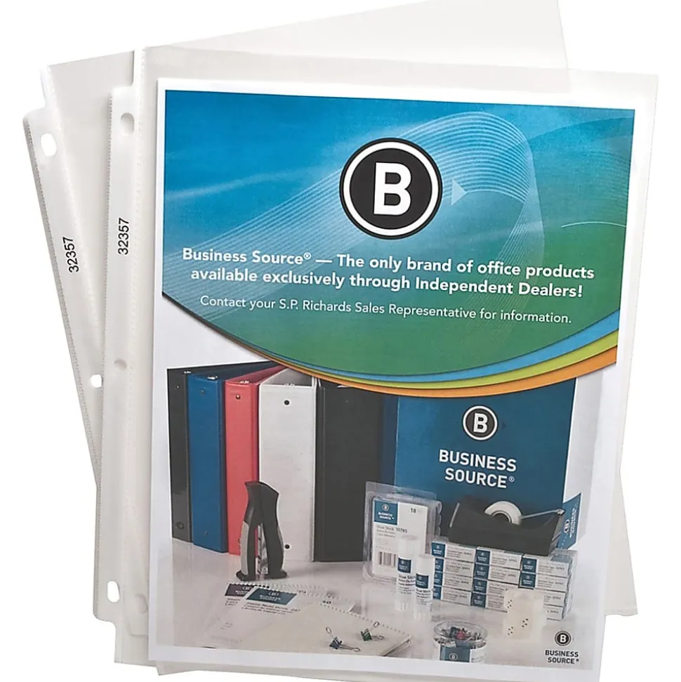 Business Source Top-Loading Poly Sheet Protectors -200 Sheets Per Box - 32357BX