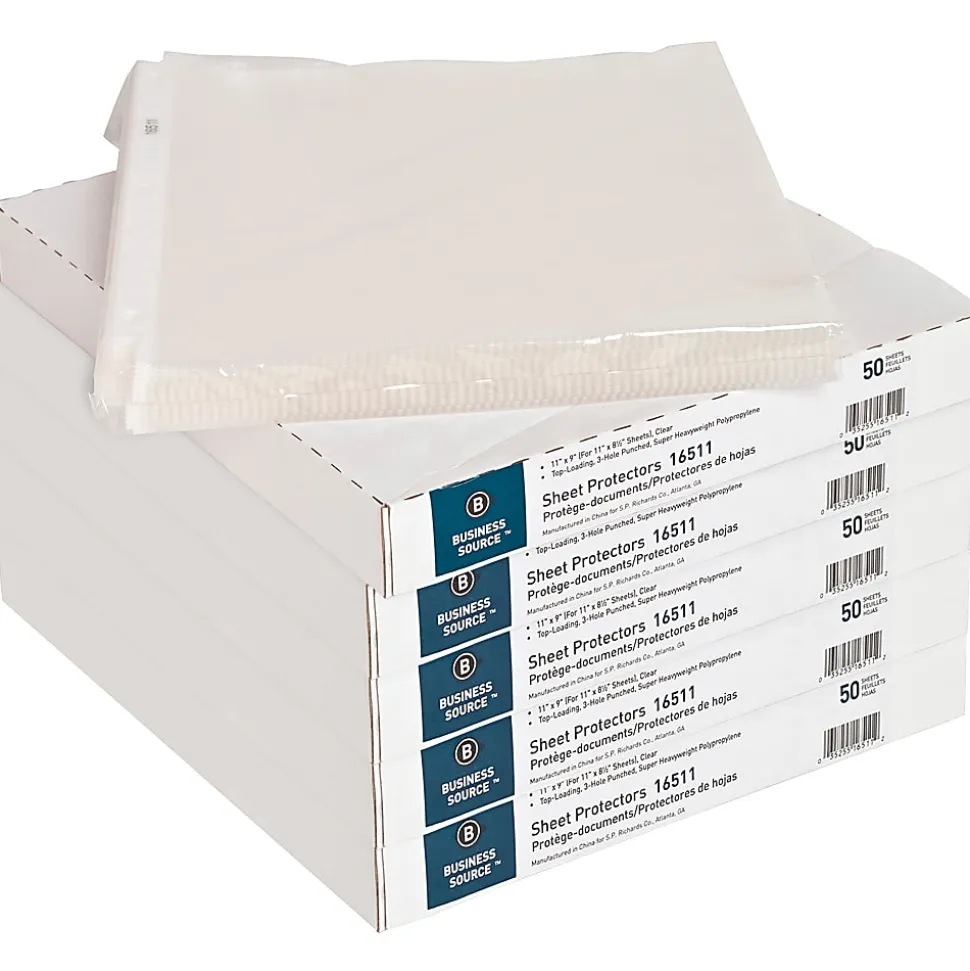 Business Source Top-Loading Poly Sheet Protectors - 16511CT - 250/Pack