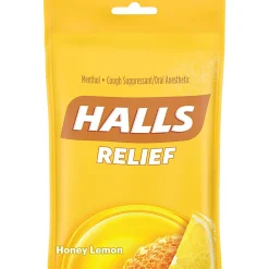 Cadbury Halls Honey-Lemon Cough Drops, Honey Lemon, Box Of 12
