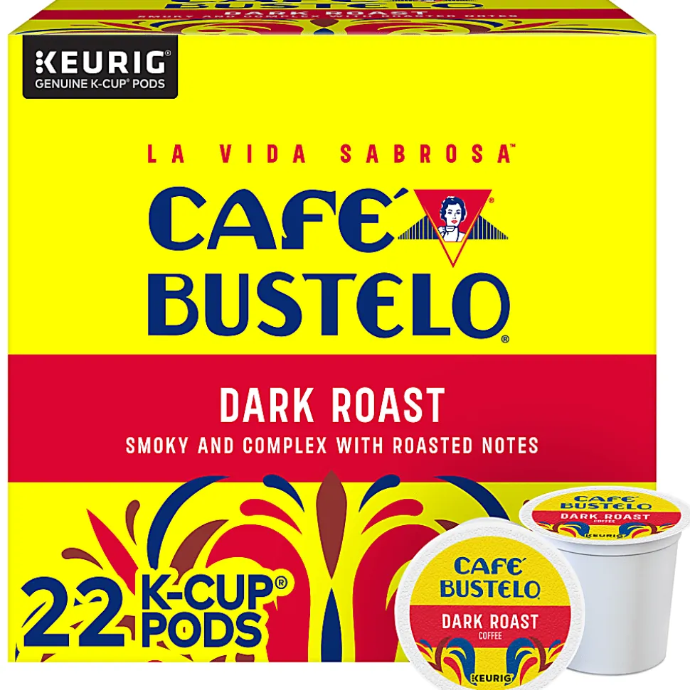 Café Bustelo Dark Roast K-Cup Pods, Carton Of 22 Pods