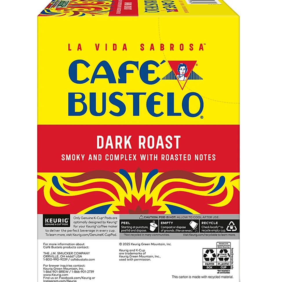 Café Bustelo Dark Roast K-Cup Pods, Carton Of 22 Pods