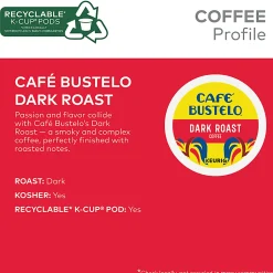 Café Bustelo Dark Roast K-Cup Pods, Carton Of 22 Pods