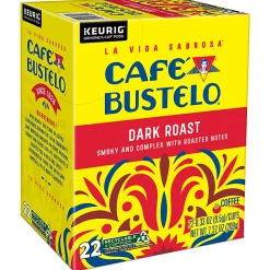 Café Bustelo Dark Roast K-Cup Pods, Carton Of 22 Pods