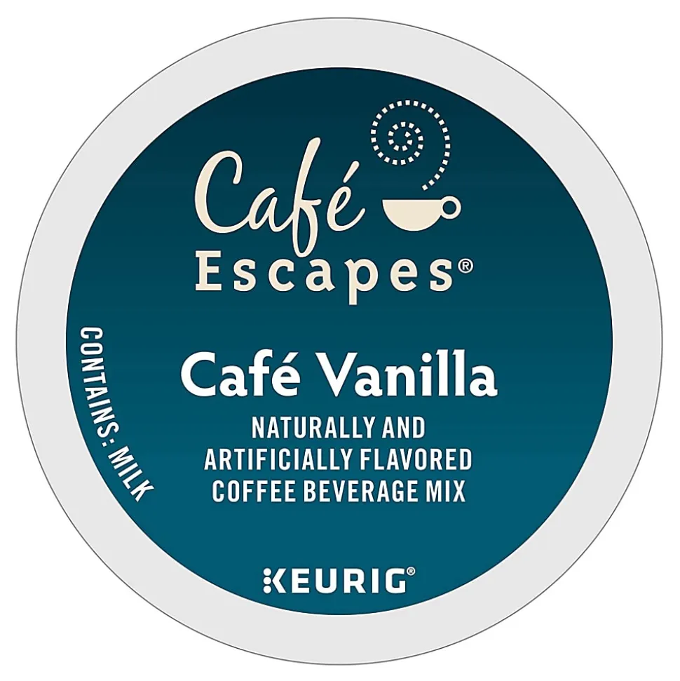 Cafe Escapes™ Single-Serve Coffee K-Cup® Pods, Cafe Vanilla, Carton Of 24