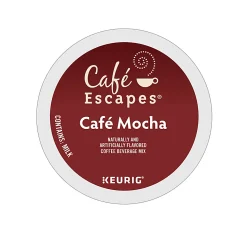 Café Escapes Café Mocha Keurig Single-Serve K-Cup Pods, 24 Pods Per Pack, Case Of 4 Packs
