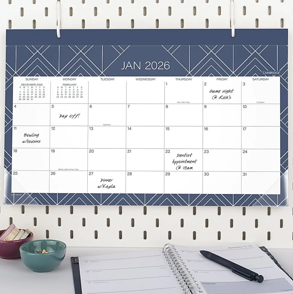 Cambridge® Apex 2026 Monthly Desk Pad Calendar, Compact, 17 3/4" x 11"