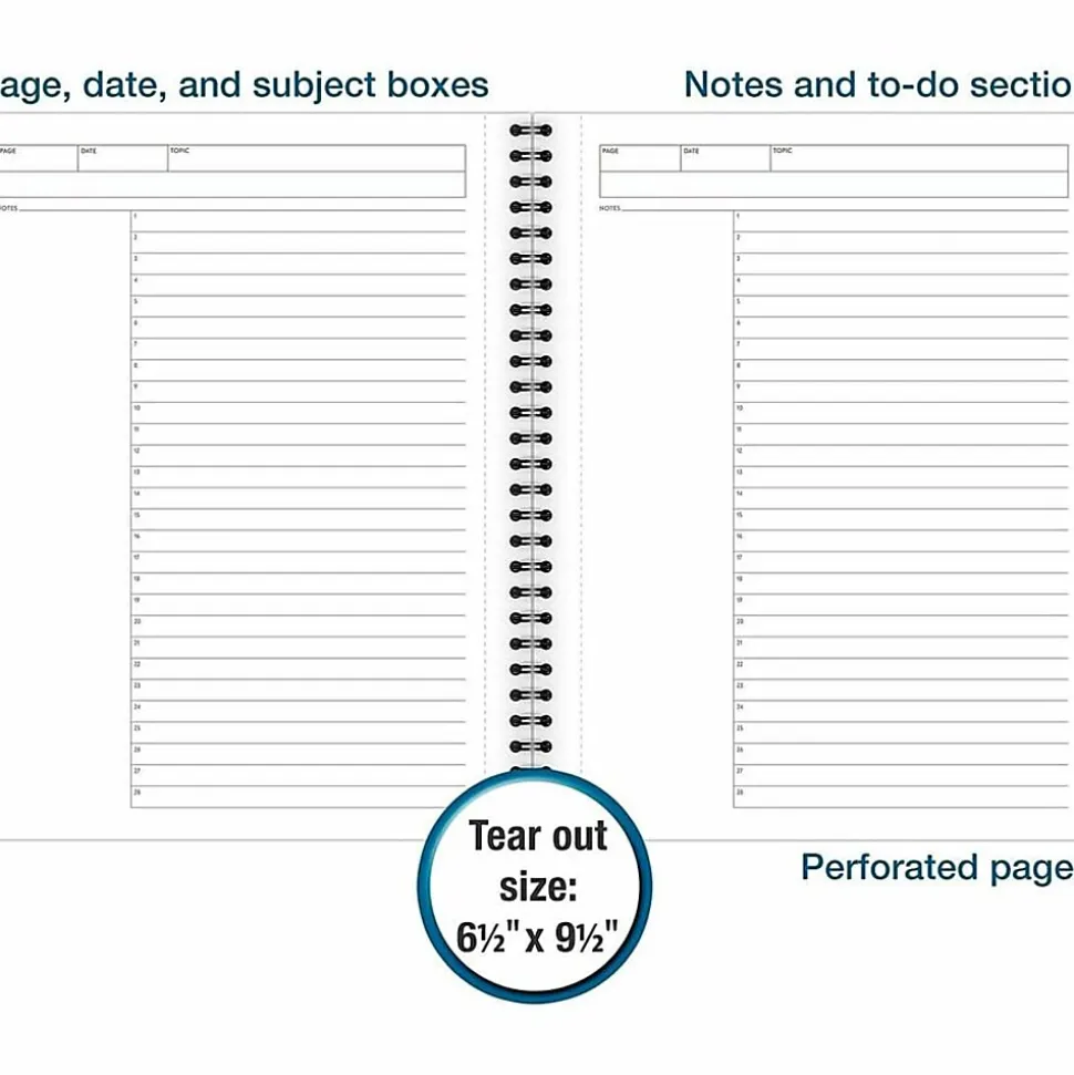 Cambridge Limited® Action Planner® Business Notebook, 80 Sheets, Gray, Medium, 7 1/4" x 9 1/2"
