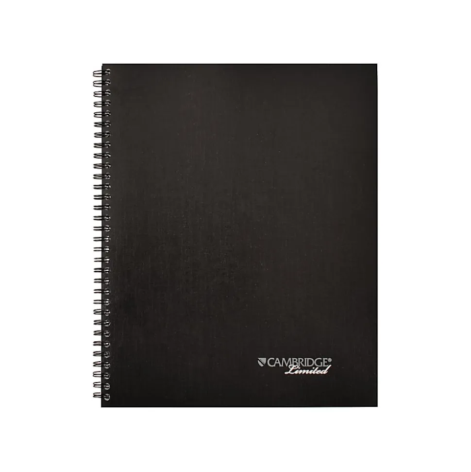 Cambridge® Limited® 30% Recycled Business Notebook, 8 1/2" x 11", 1 Subject, Legal Ruled, 80 Sheets, Black (06132)
