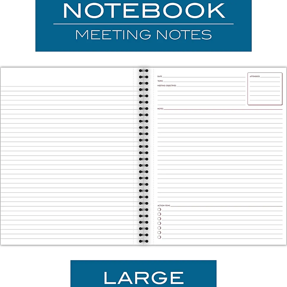 Cambridge® Limited® 30% Recycled Business Notebook, 8 1/2" x 11", 1 Subject, Legal Ruled, 80 Sheets, Black (06132)