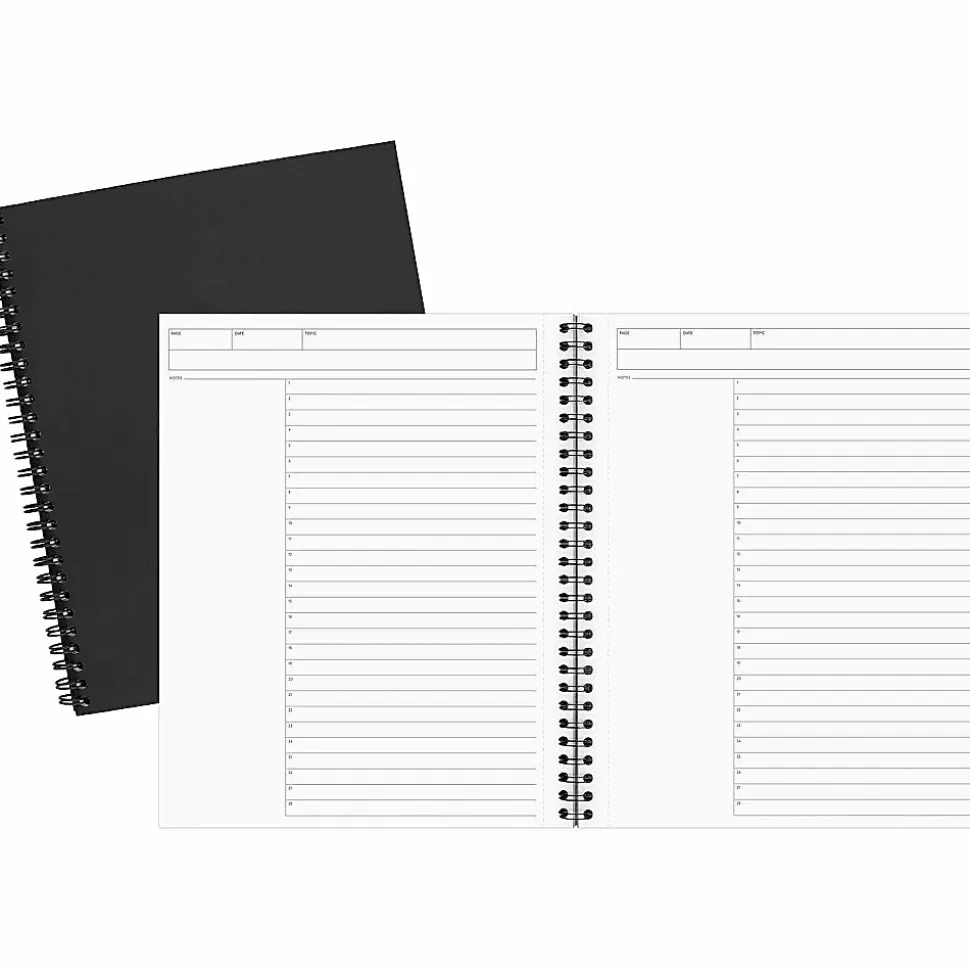 Cambridge® Limited® 30% Recycled Business Notebook, 8 1/4" x 11", 1 Subject, Wide Ruled, 80 Sheets, Black (06064)