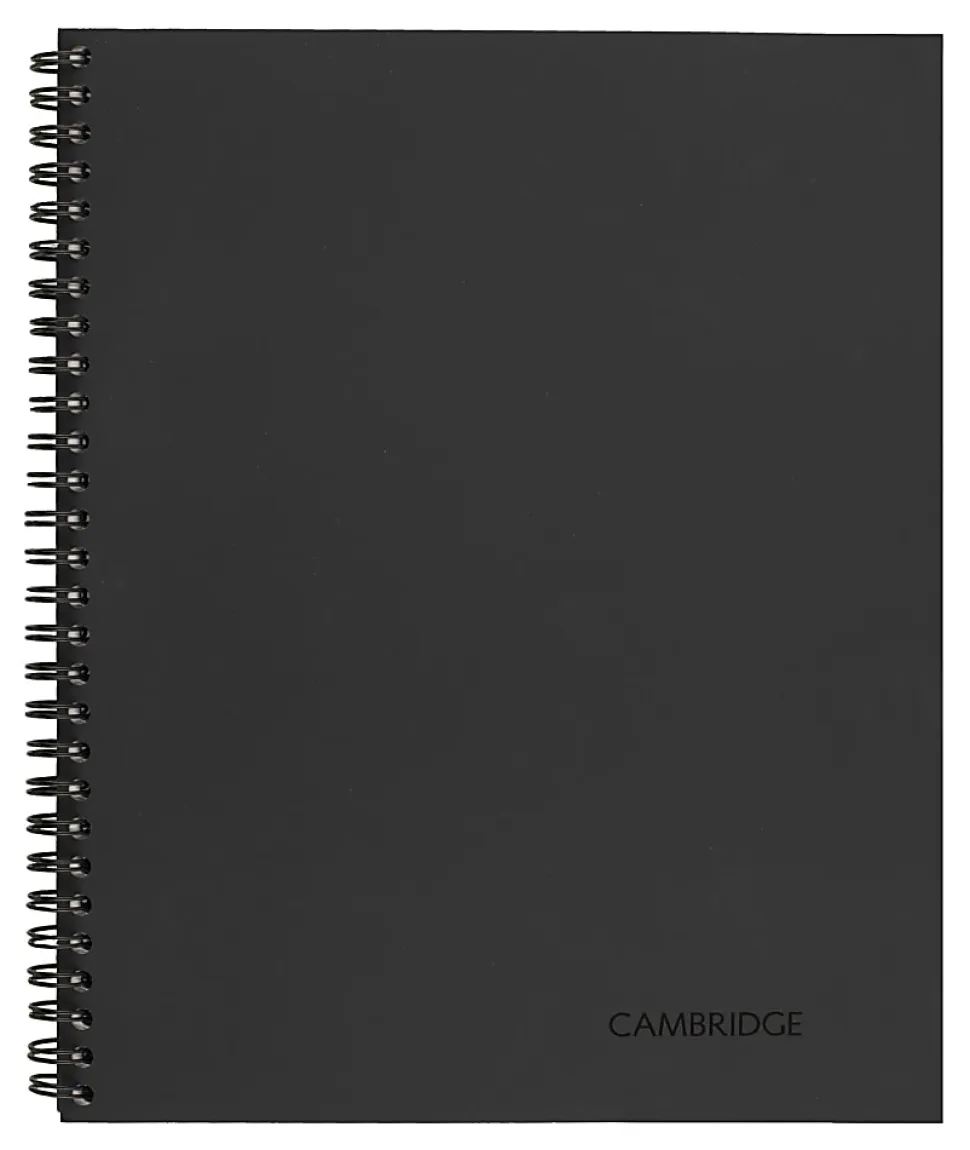 Cambridge® Limited® 30% Recycled Business Notebook, 8 1/4" x 11", 1 Subject, Wide Ruled, 80 Sheets, Black (06064)