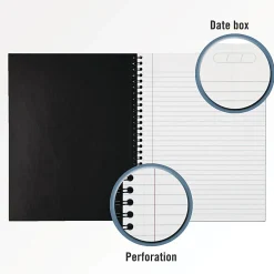 Cambridge® Limited® 30% Recycled Business Notebook, 8 1/2" x 11", 1 Subject, Legal Ruled, 80 Sheets, Black (06062)
