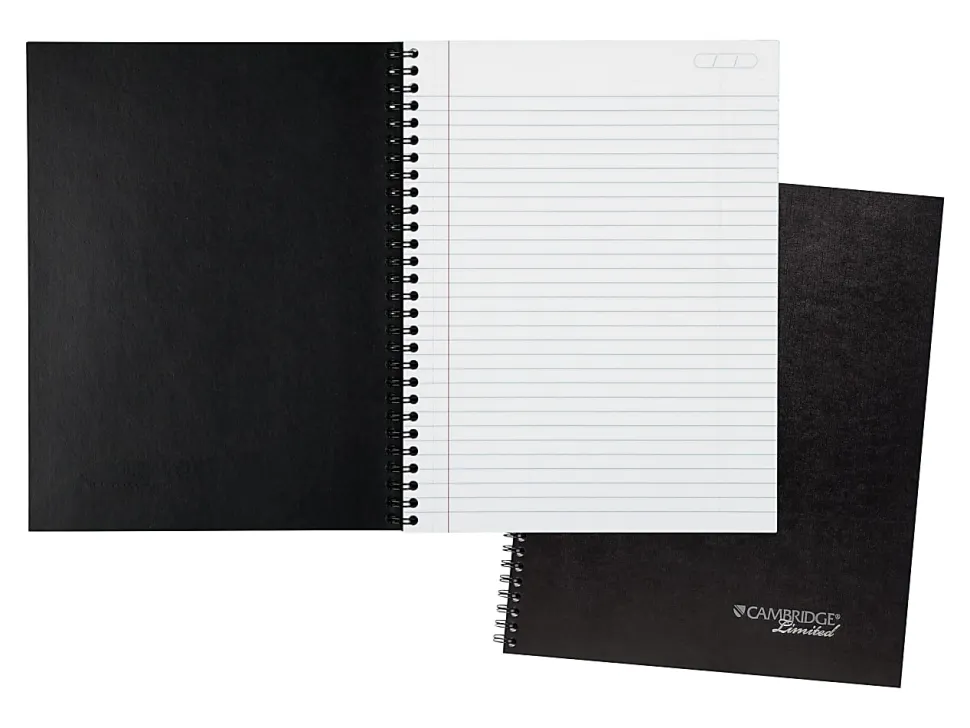 Cambridge® Limited® 30% Recycled Business Notebook, 8 1/2" x 11", 1 Subject, Legal Ruled, 80 Sheets, Black (06062)