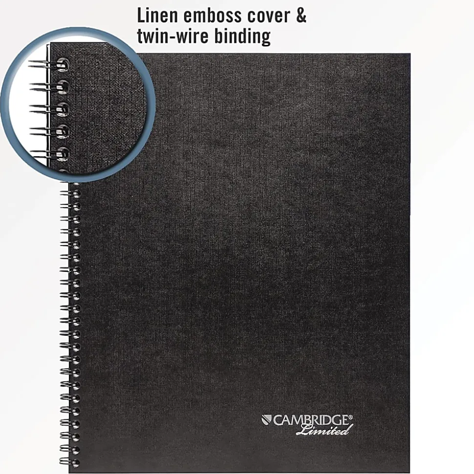 Cambridge® Limited® 30% Recycled Business Notebook, 8 1/2" x 11", 1 Subject, Legal Ruled, 80 Sheets, Black (06062)