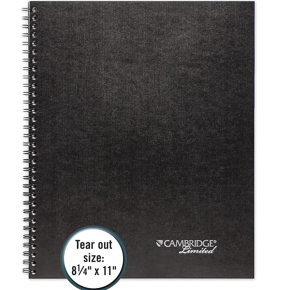 Cambridge® Limited® 30% Recycled Business Notebook, 8 1/2" x 11", 1 Subject, Legal Ruled, 80 Sheets, Black (06062)