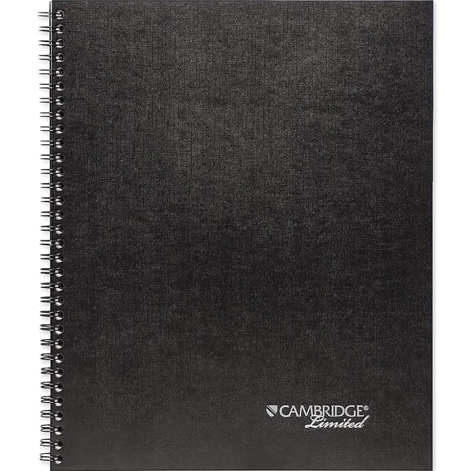 Cambridge® Limited® 30% Recycled Business Notebook, 8 1/2" x 11", 1 Subject, Legal Ruled, 80 Sheets, Black (06062)