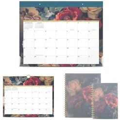 Cambridge® Midnight Garden 2026 Monthly Wall Calendar, Medium, 15" x 12"