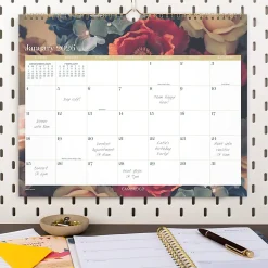 Cambridge® Midnight Garden 2026 Monthly Wall Calendar, Medium, 15