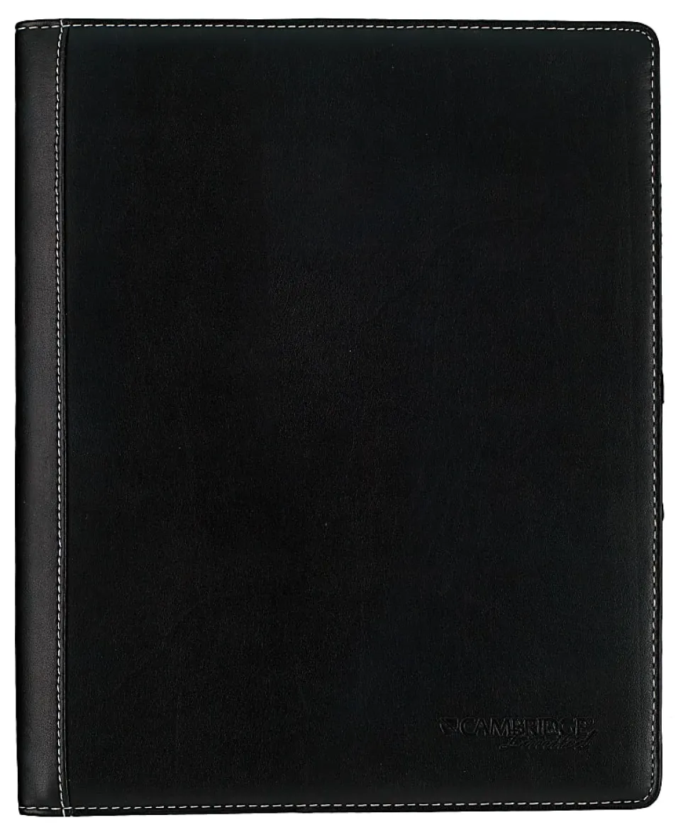 Cambridge® Notetaker Refillable Notebook, 8 1/2" x 11", College Ruled, 80 Sheets Total, Black