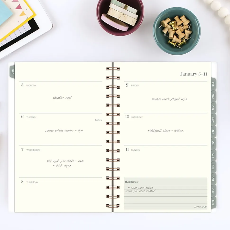 Cambridge® Serene 2026 Weekly Monthly Planner, Small, 5 1/2" x 8 1/2"