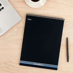 Cambridge® Stiff-Back Wire-Bound Notepad, Letter Size, College Rule, Navy