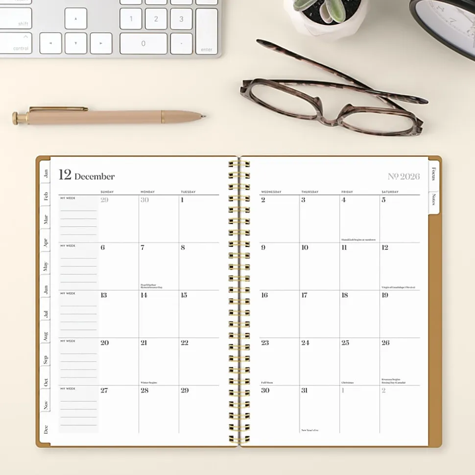 Cambridge® WorkStyle® Focus 2026 Weekly Monthly Planner, Sunbaked Clay, Small, 5 1/2" x 8 1/2"