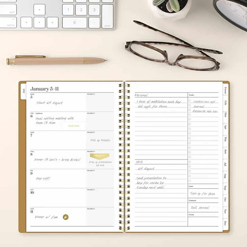 Cambridge® WorkStyle® Focus 2026 Weekly Monthly Planner, Sunbaked Clay, Small, 5 1/2" x 8 1/2"