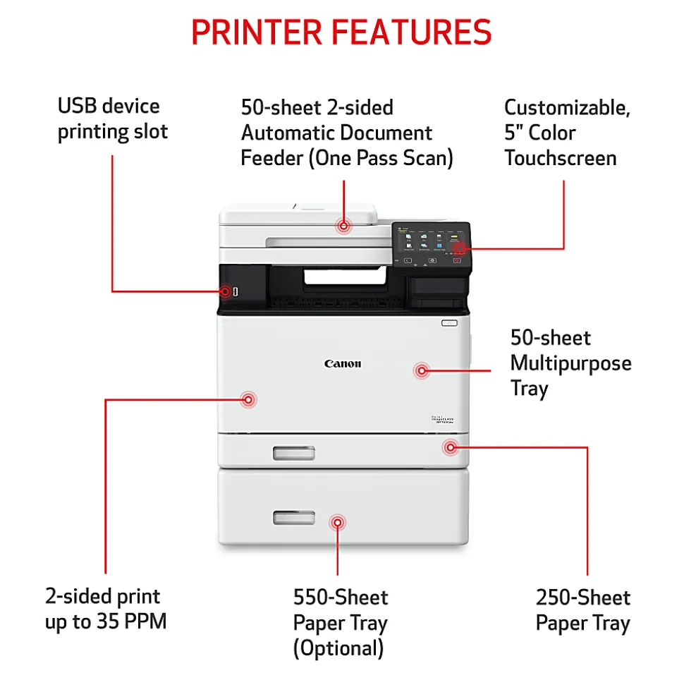 Canon® imageCLASS® MF753Cdw Wireless Laser All-In-One Color Printer