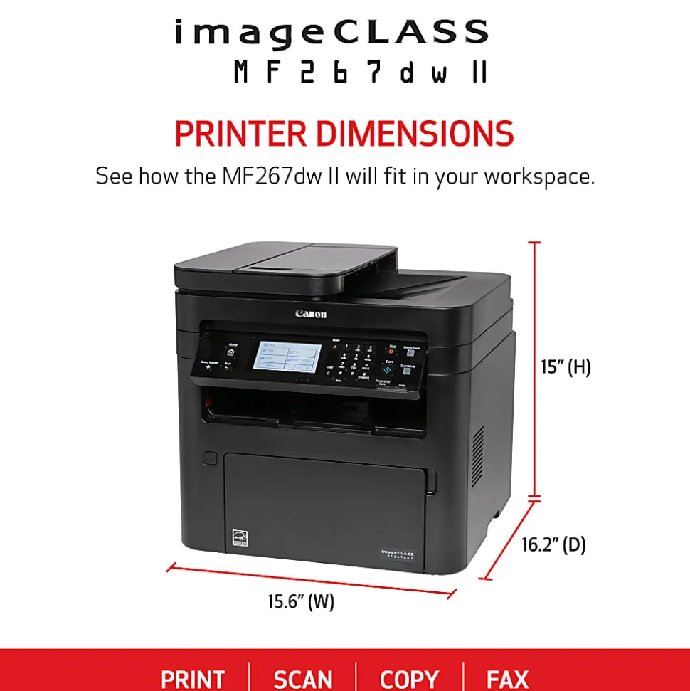 Canon® imageCLASS MF267dw II Wireless Laser All-In-One Monochrome Printer