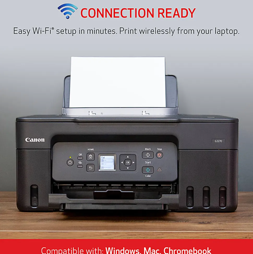 Canon® PIXMA™ G3270 MegaTank Wireless Inkjet All-In-One Color Printer, Black