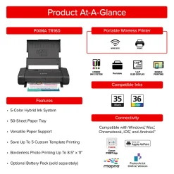Canon PIXMA TR160 Wireless Inkjet Portable Color Printer