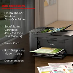 Canon® PIXMA™ TR4720 Wireless Inkjet All-In-One Color Printer, Black