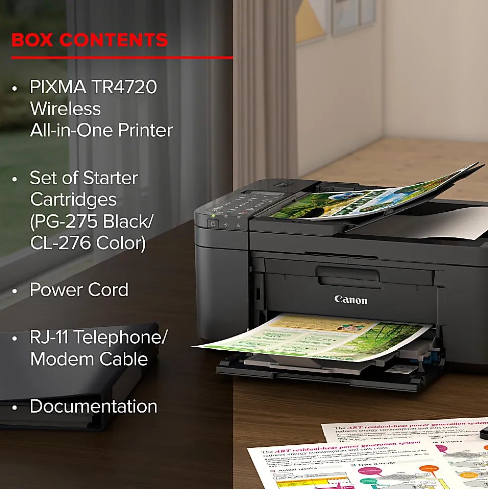 Canon® PIXMA™ TR4720 Wireless Inkjet All-In-One Color Printer, Black